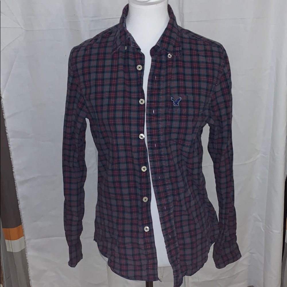 Vintage Purple American Eagle Button Up